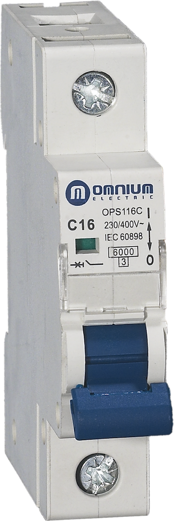 INTERRUPTOR MAGNETOTERMICO 6KA, CURVA C, 1P X 16A 